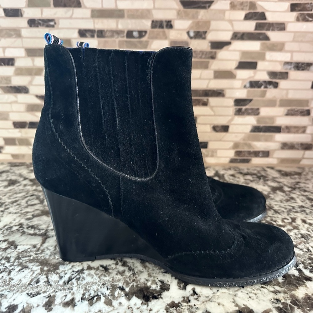 Tommy Hilfiger Sirina Black Platform Wedge Ankle Booties size 9.5